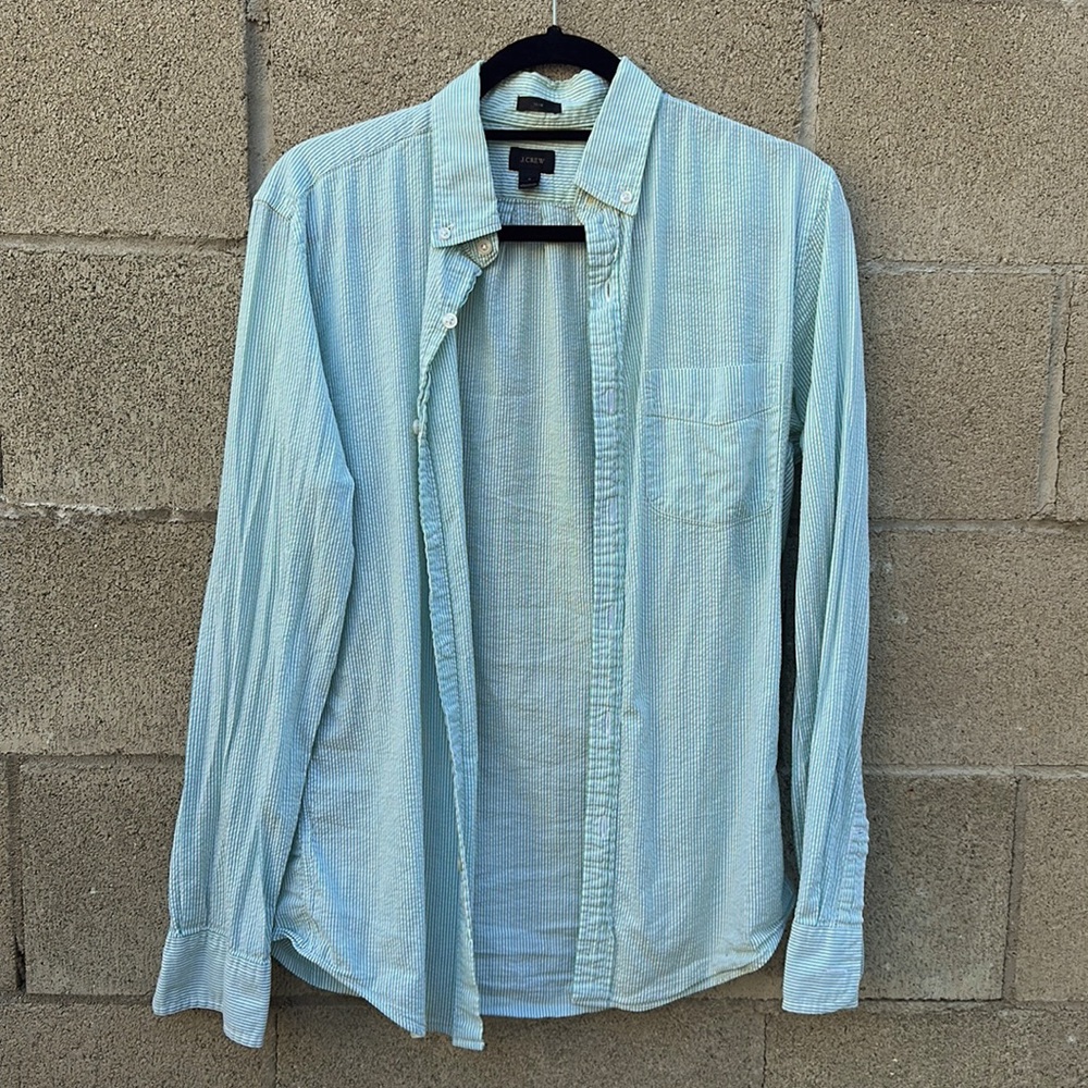 J Crew Pinstripe Slim Fit Button Down Shirt Size S
